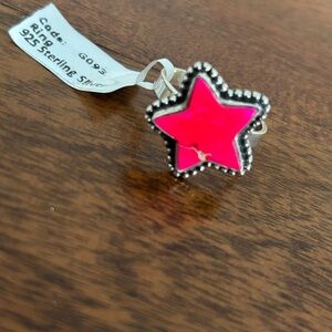 Pink Star Sterling Silver Ring